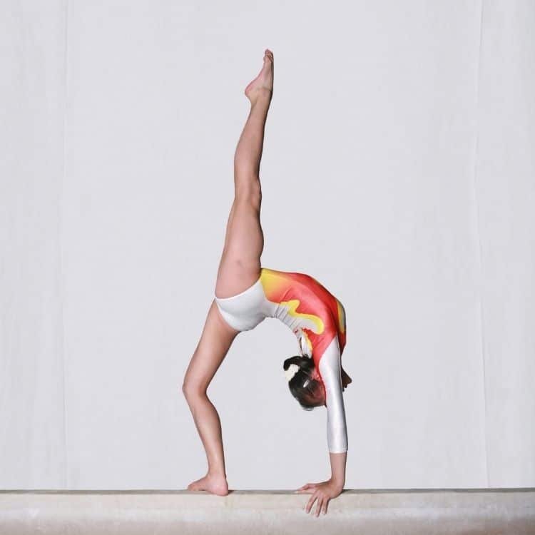 girls leotard back walkover