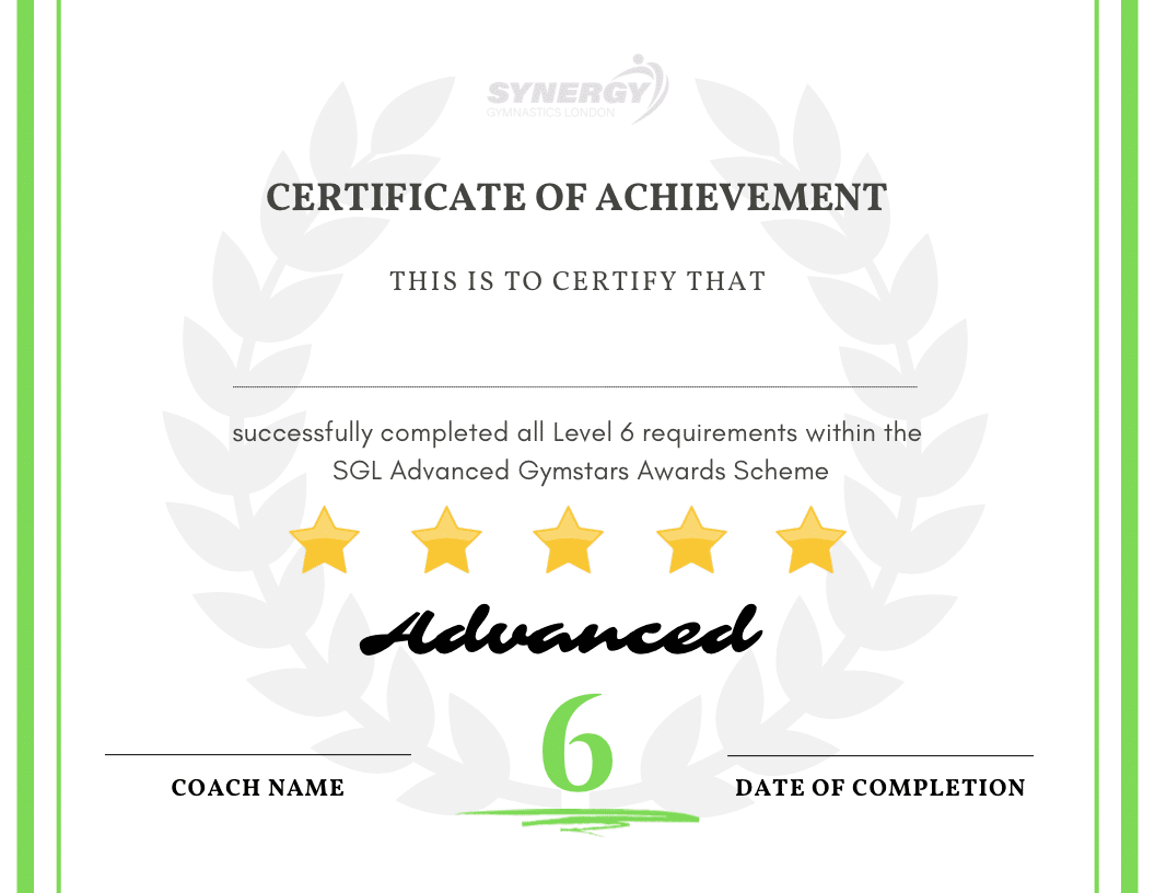 gymnastics for all certificate