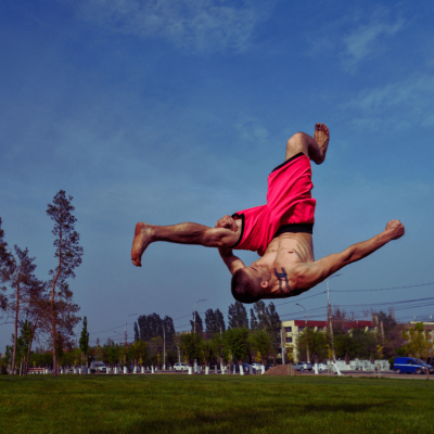 tricking aerial kick